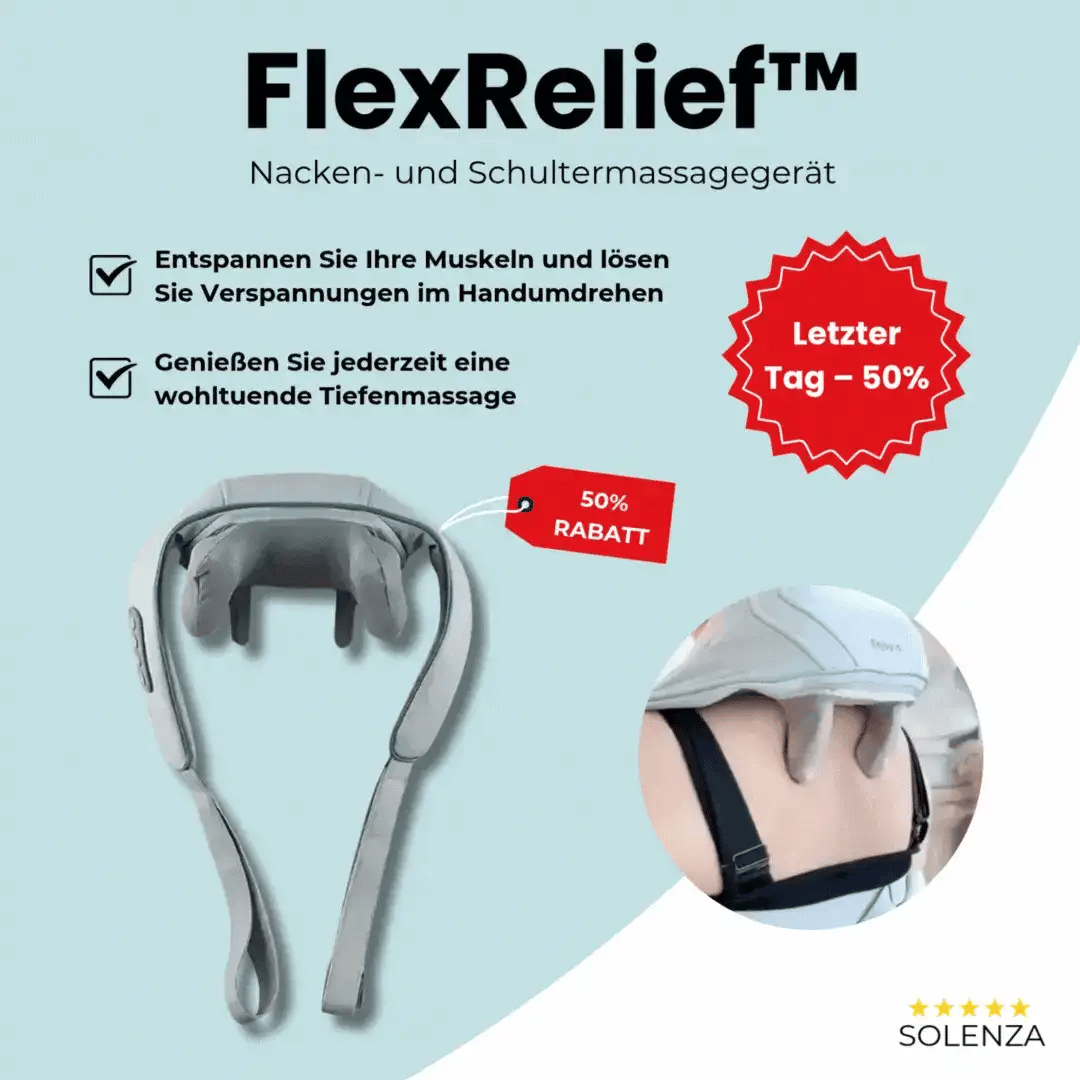 Letzter Tag -50% | FlexRelief™ Massagegerät für Nacken und Schultern