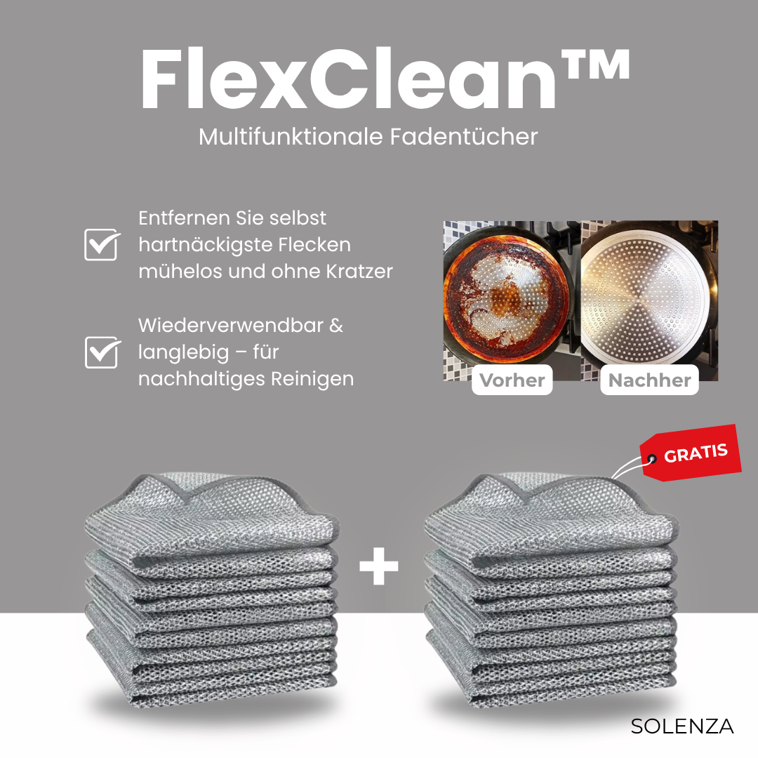 5+5 GRATIS | FlexClean™ Multifunktionale Fadentücher